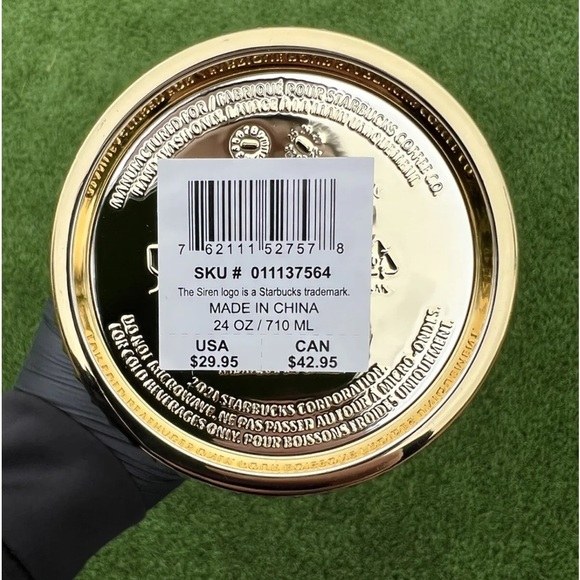 ✨NEW✨Starbucks 2022 Winter Holiday Gold Metallic‎ Chrome Bling Studded Tumbler - Picture 2 of 7